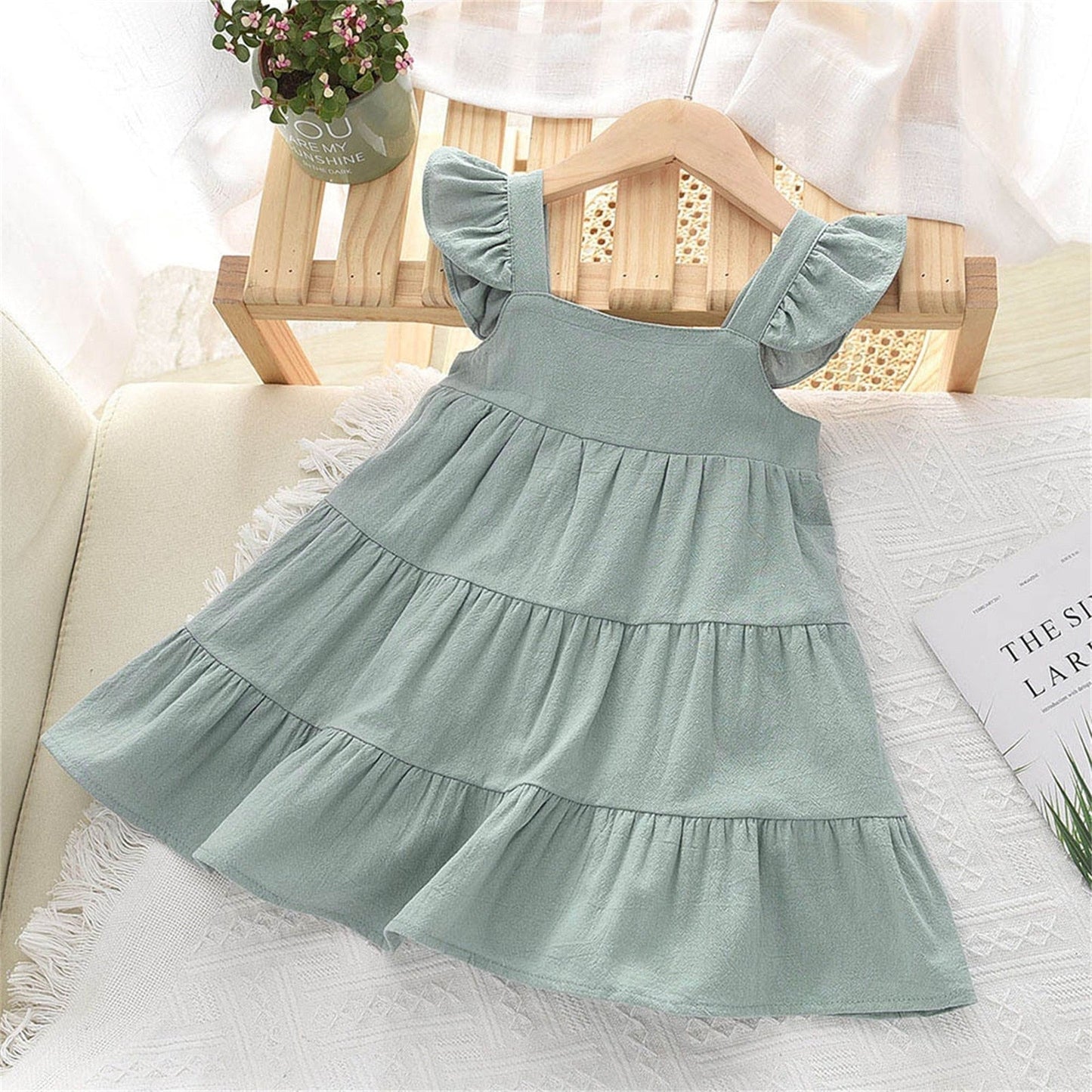 Baby Blue/Grey Girls Sundress