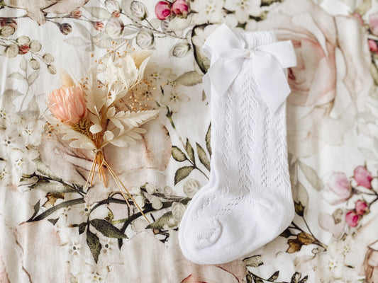 Baby Girl Bow Mesh Cotton Socks