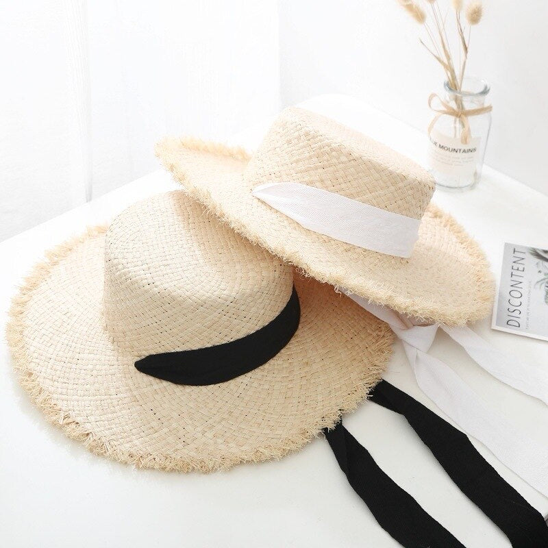 Children’s Raffia wide brimmed straw hat