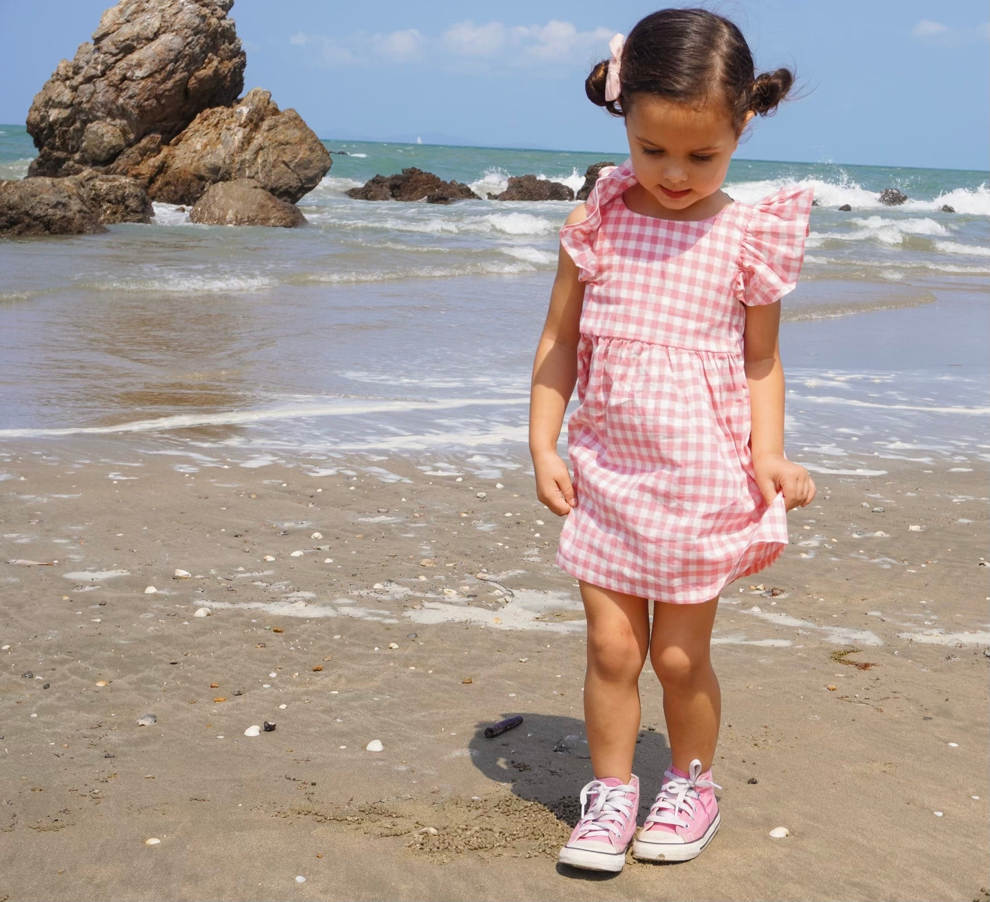 Pink Gingham Cotton Summer Dress