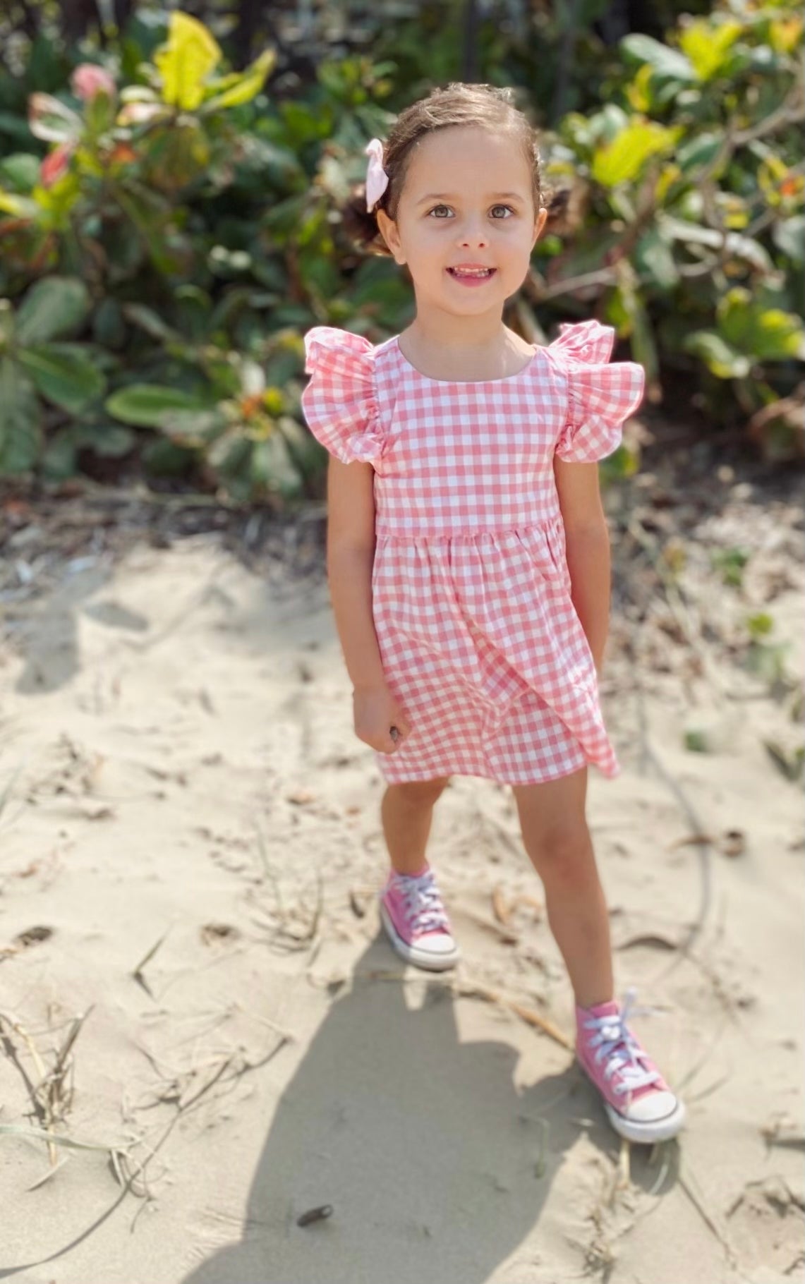 Pink Gingham Cotton Summer Dress