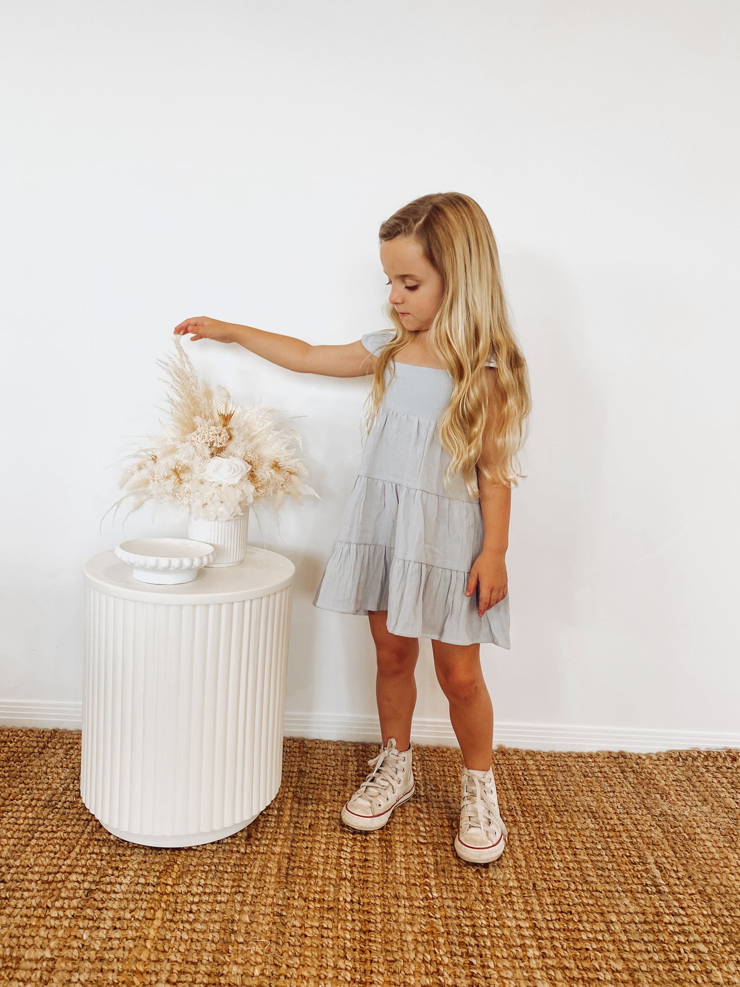 Baby Blue/Grey Girls Sundress