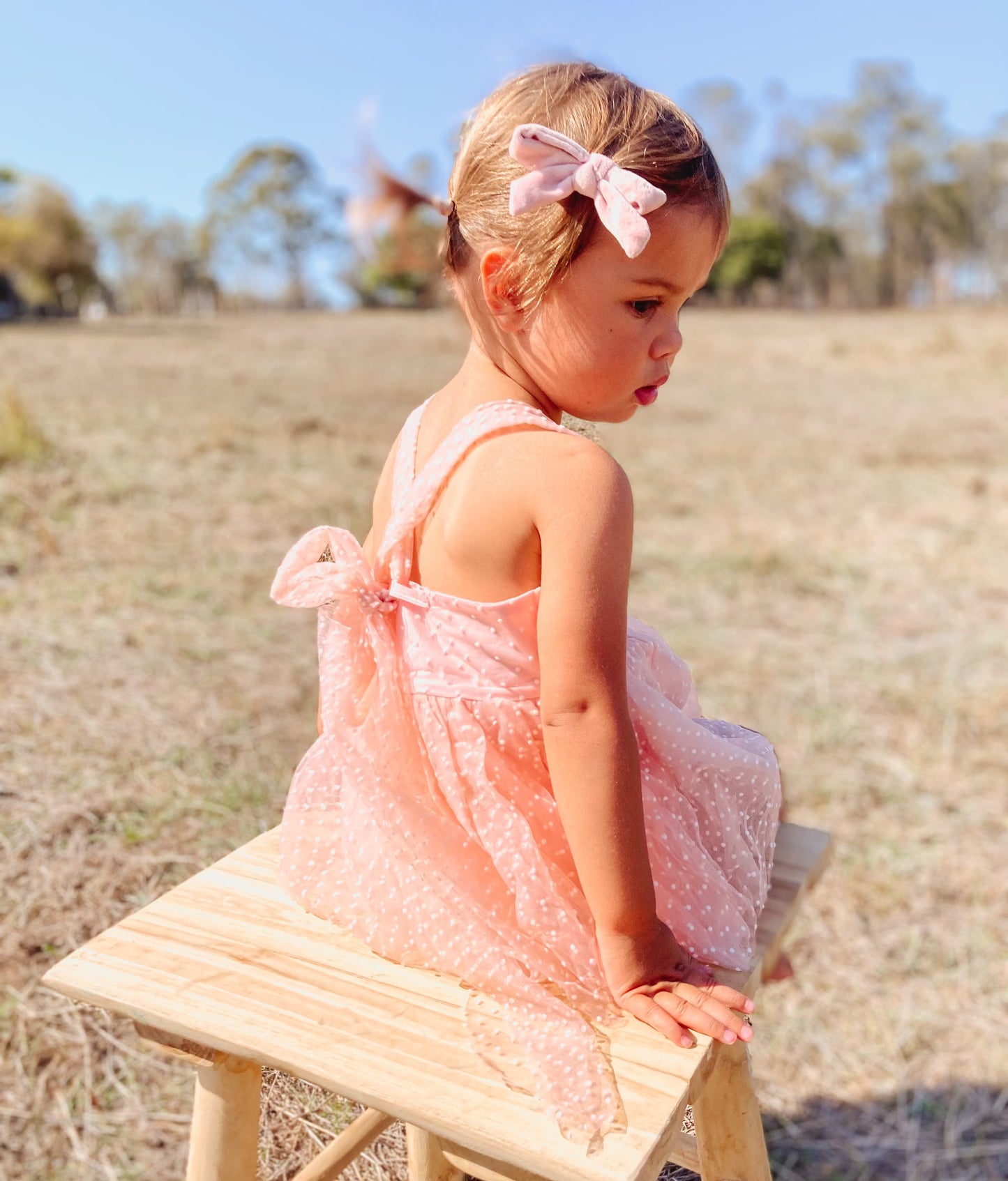 Pink Polka Dot Tulle Romper