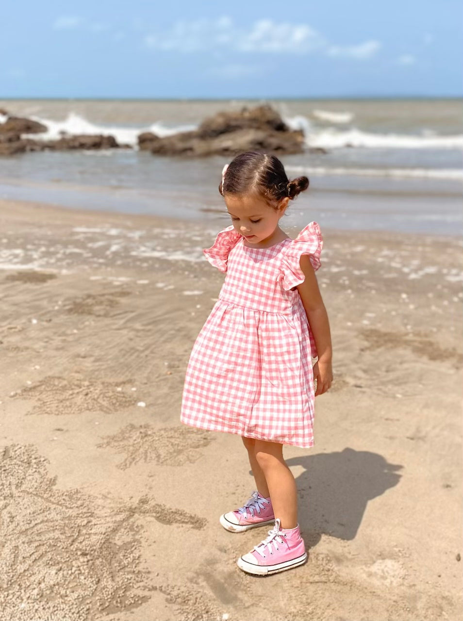 Pink Gingham Cotton Summer Dress