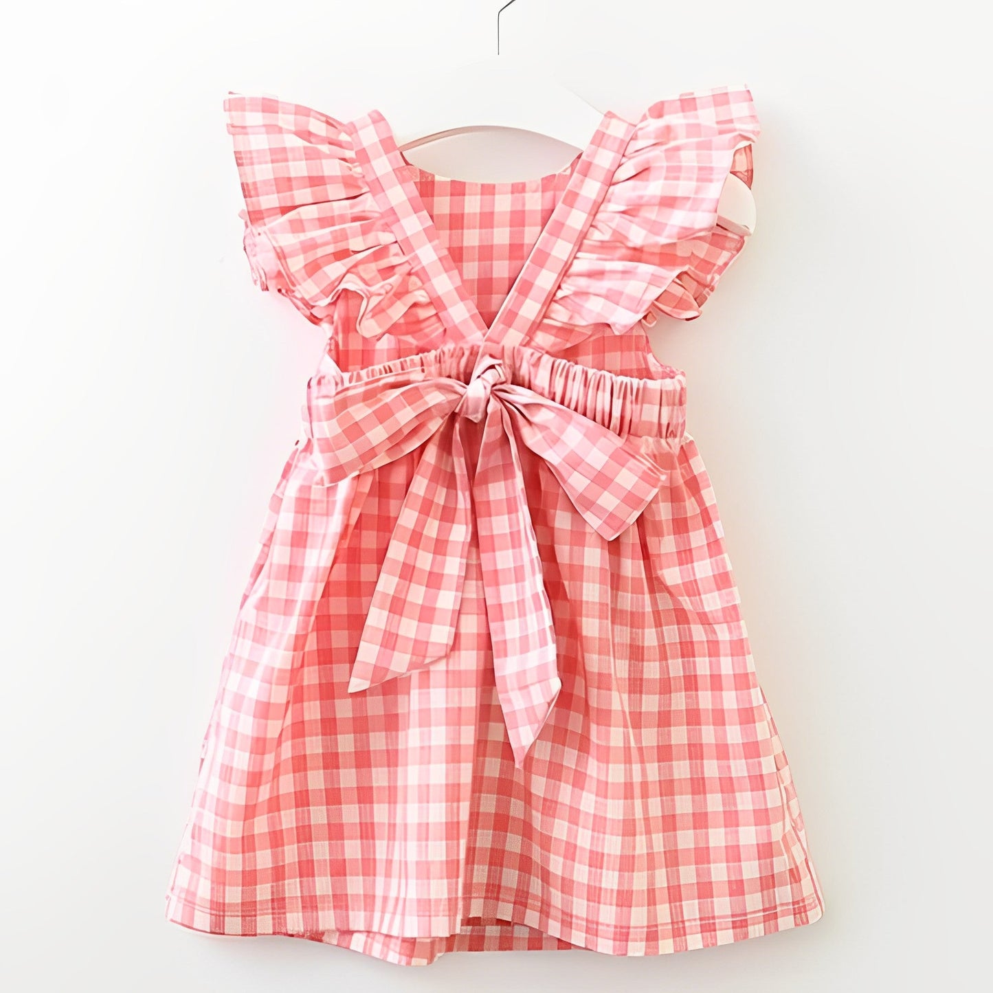 Pink Gingham Cotton Summer Dress