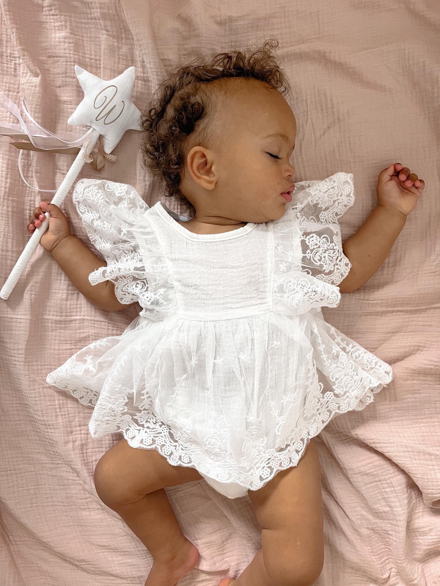 Baby Girl Cotton Lace Ruffle Dress Romper