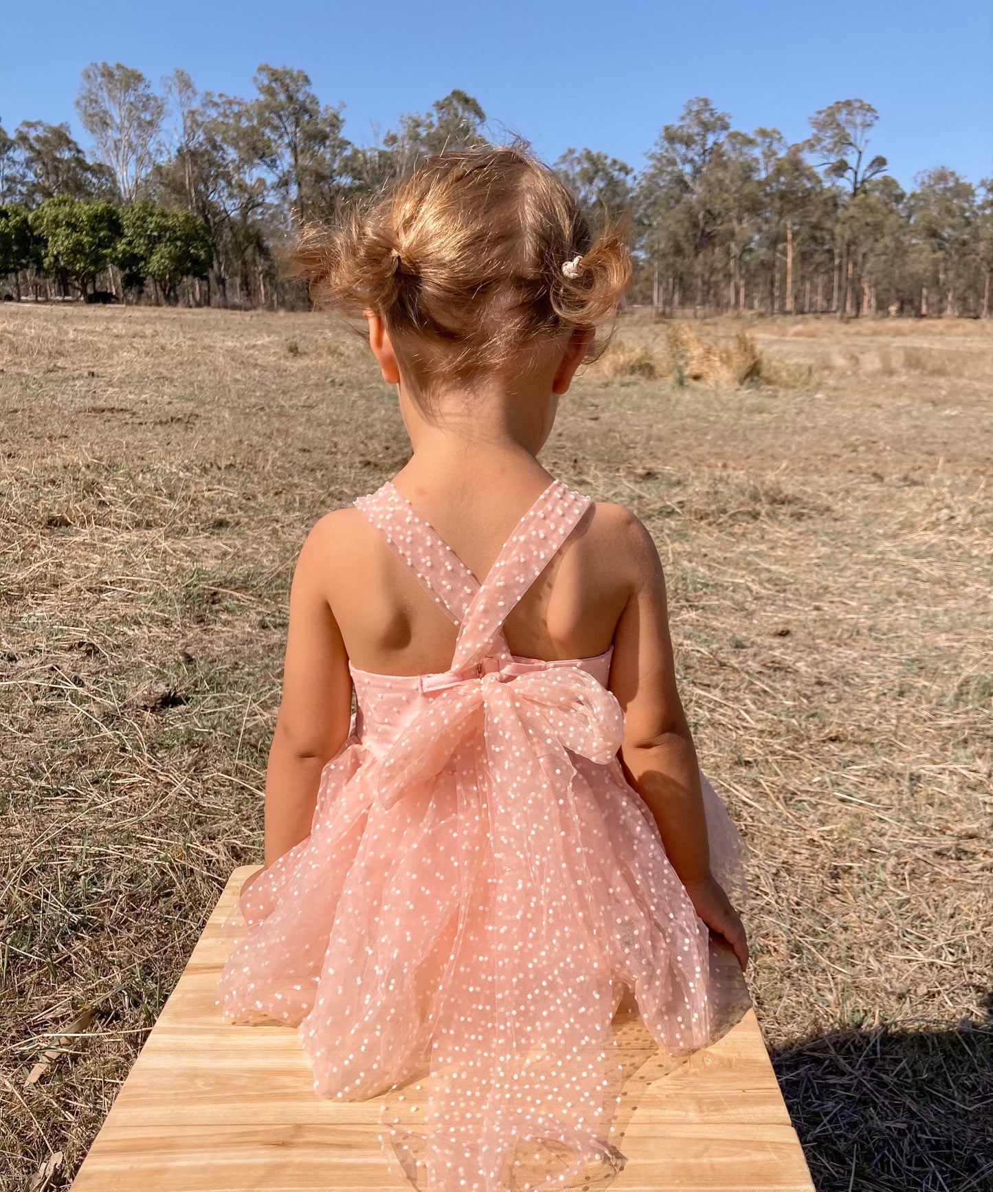 Pink Polka Dot Tulle Romper