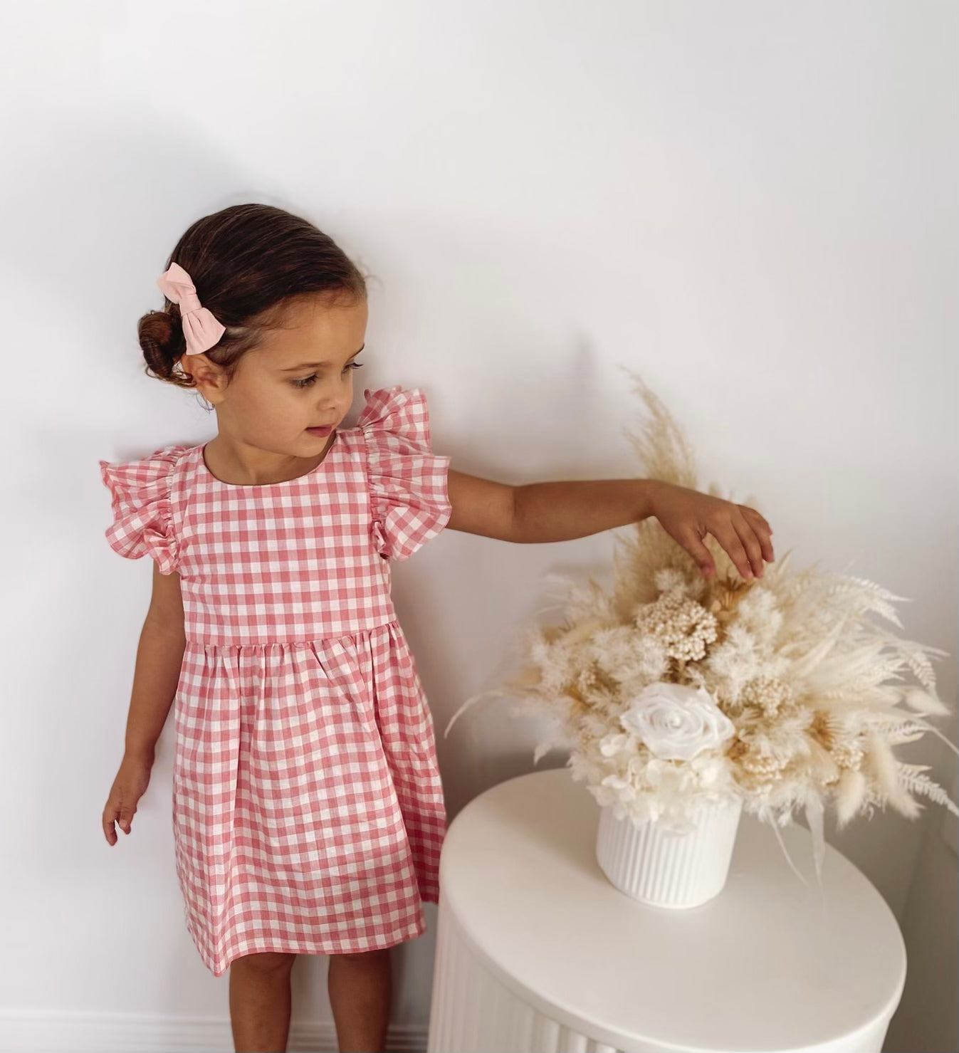 Pink Gingham Cotton Summer Dress