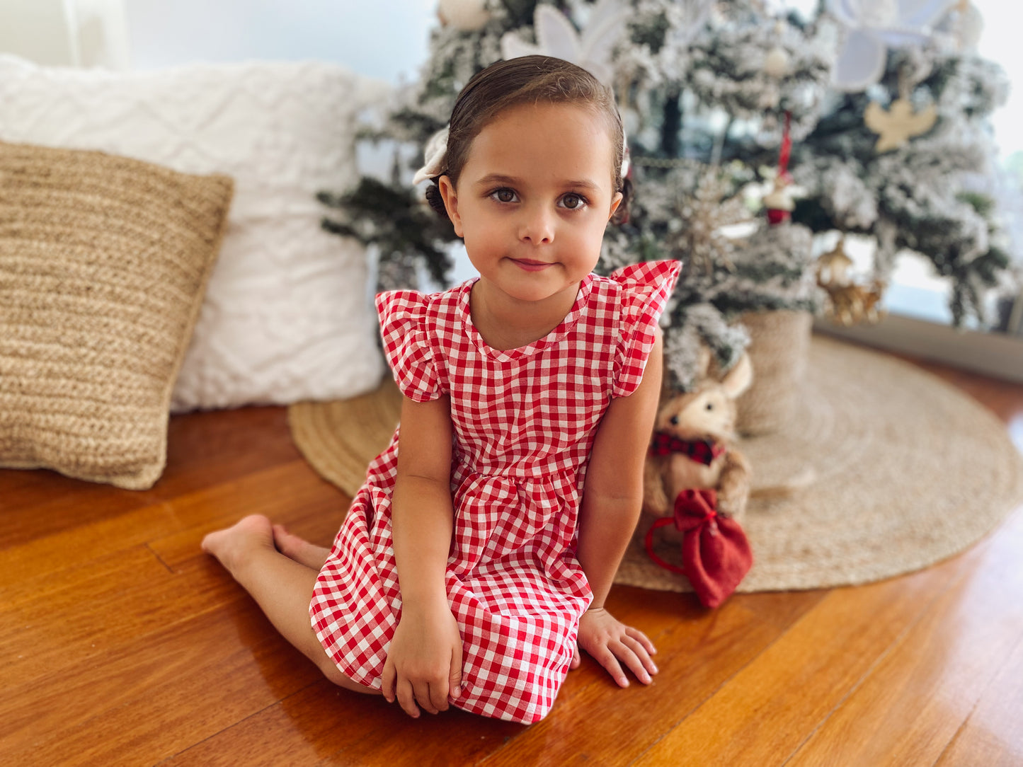 Baby Girl Summer Red Gingham Dress