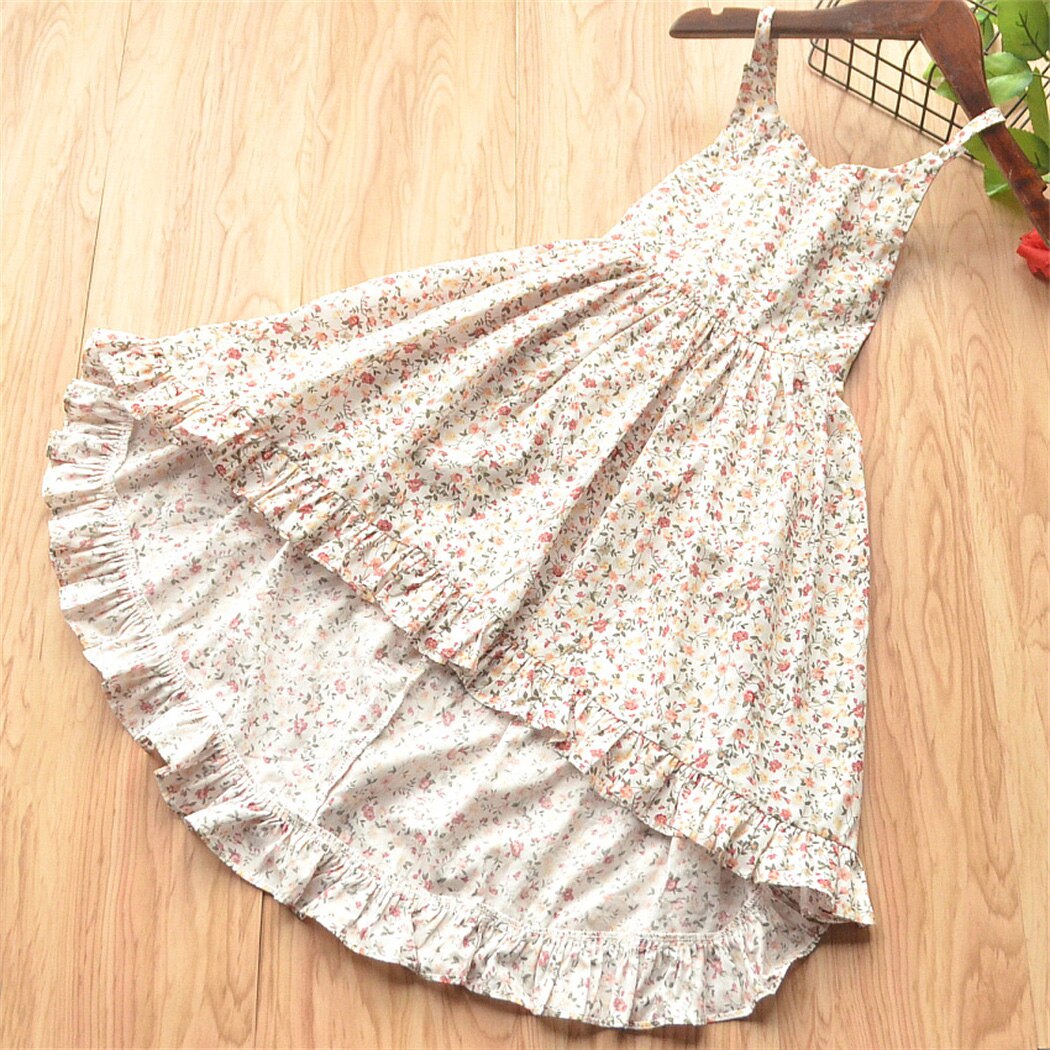 Girls Floral Boho Backless Dress