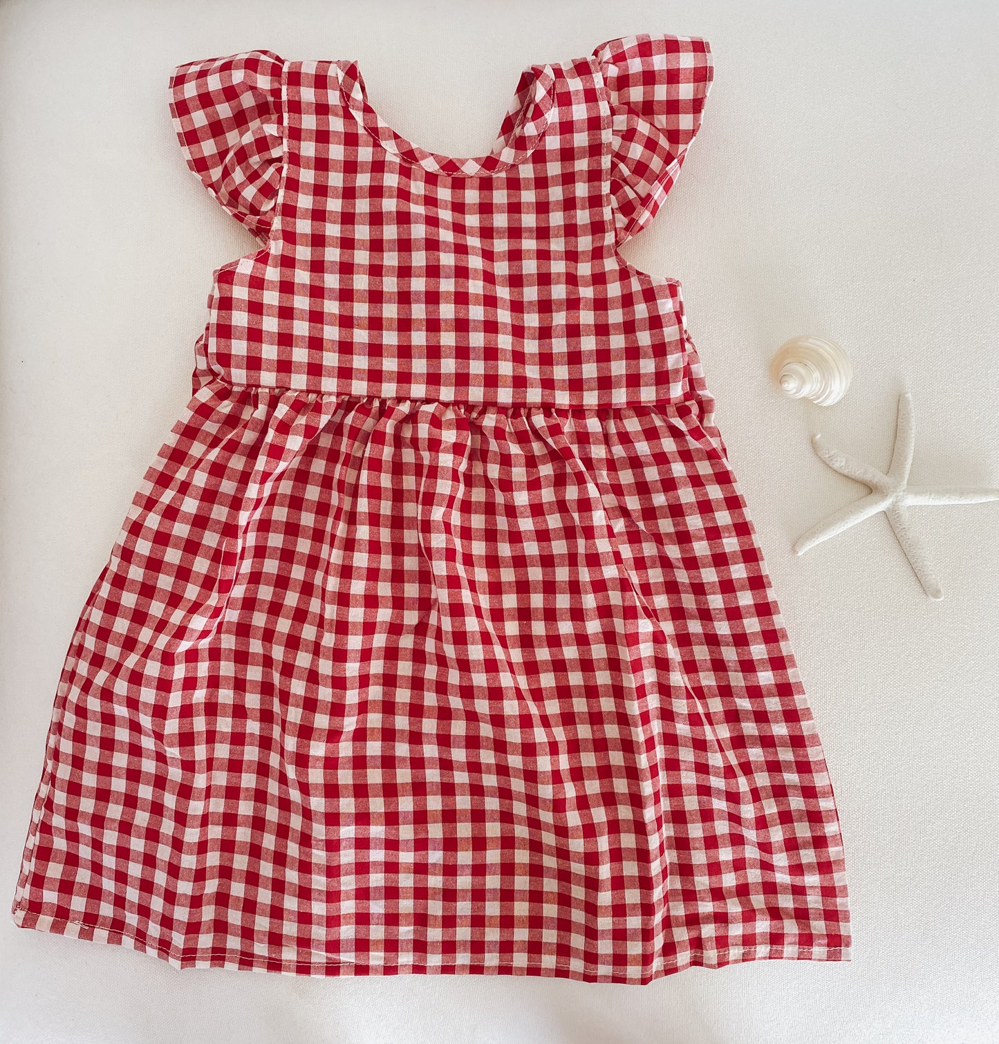 Baby Girl Summer Red Gingham Dress