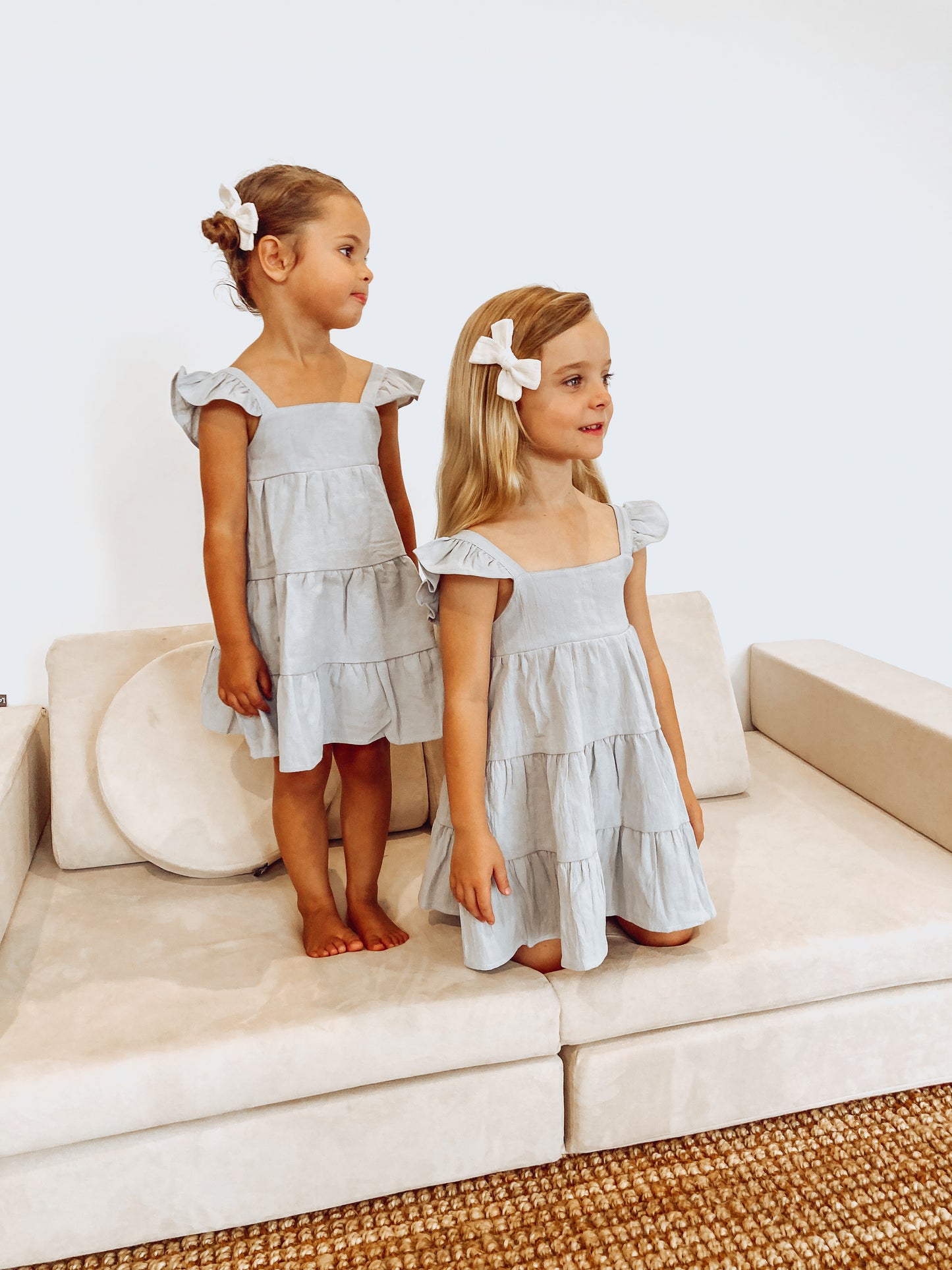 Baby Blue/Grey Girls Sundress