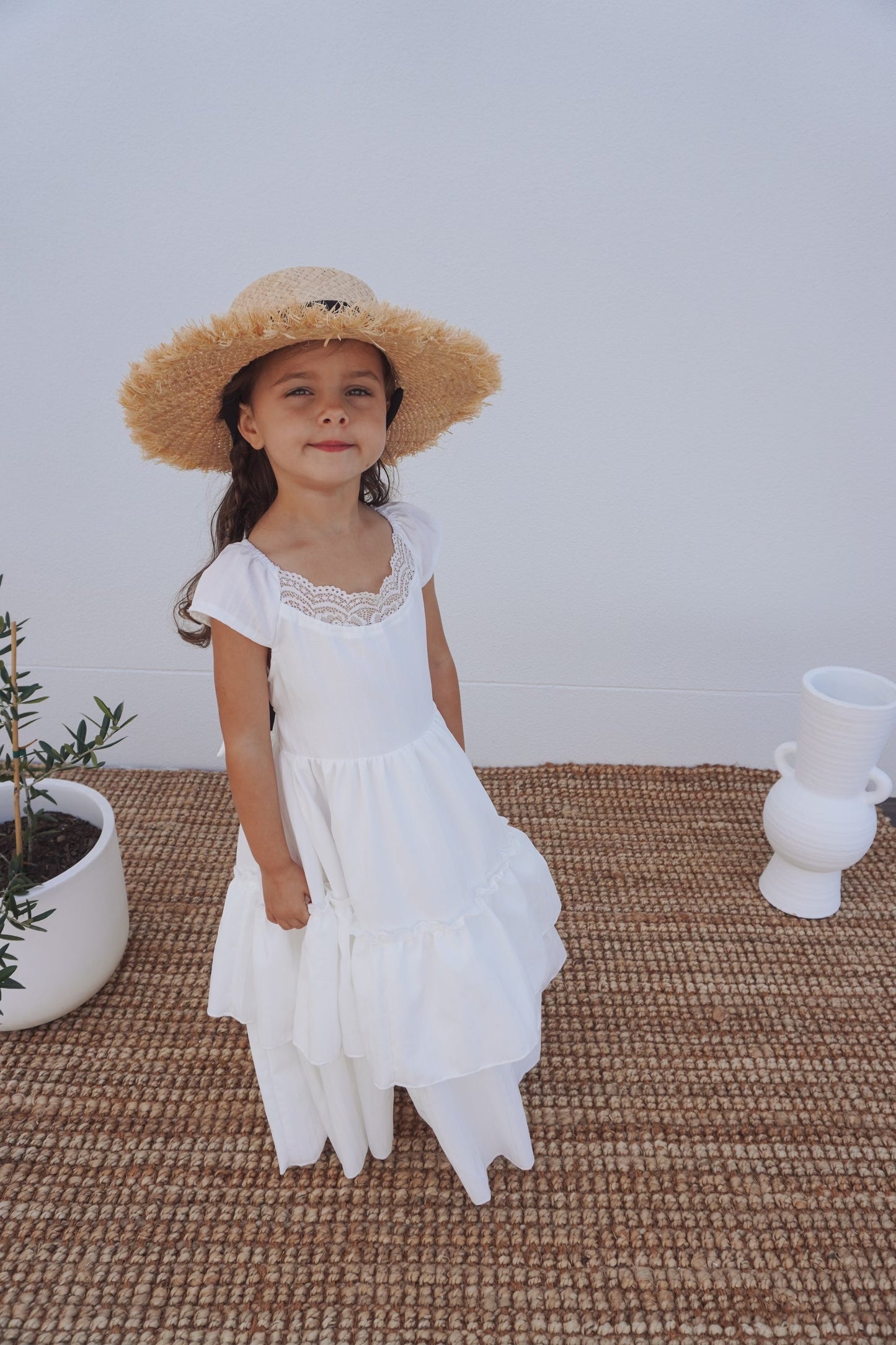 Children’s Raffia wide brimmed straw hat