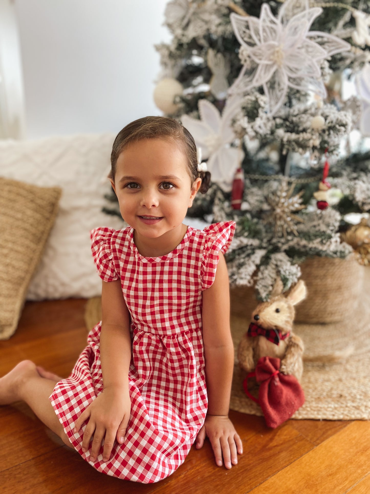 Baby Girl Summer Red Gingham Dress