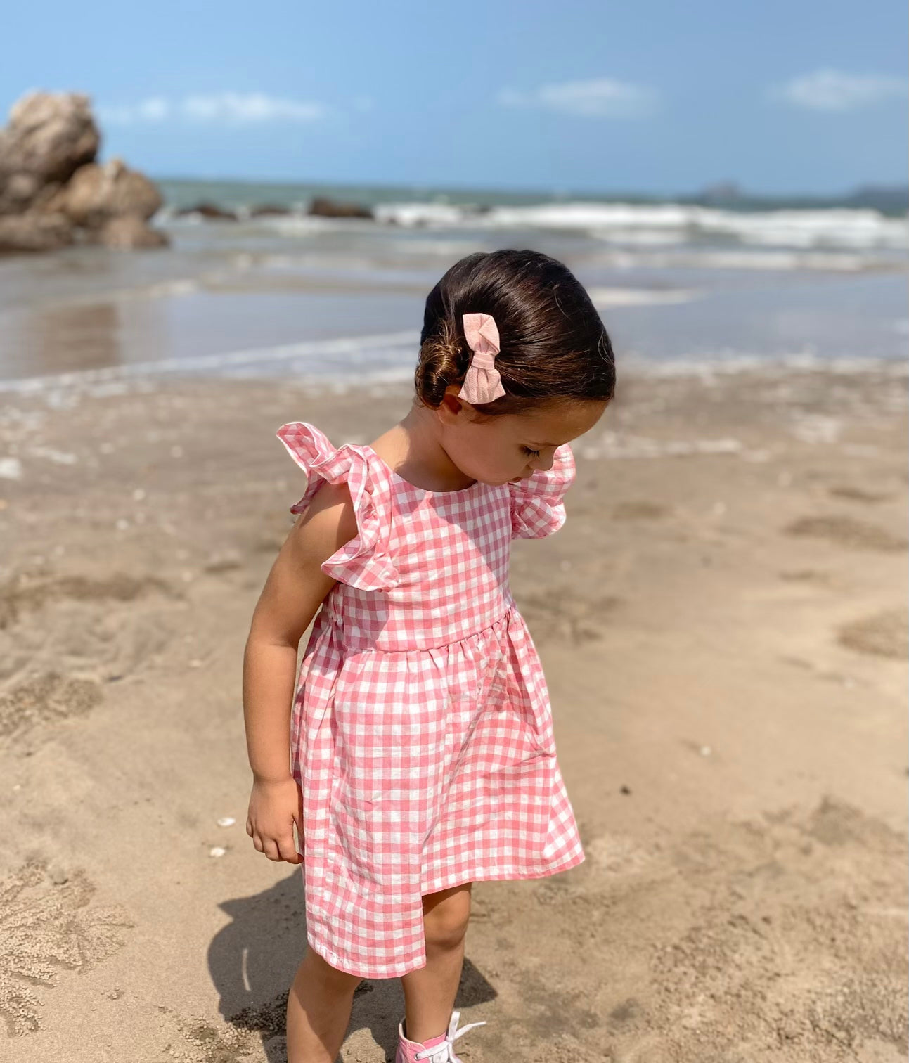 Pink Gingham Cotton Summer Dress