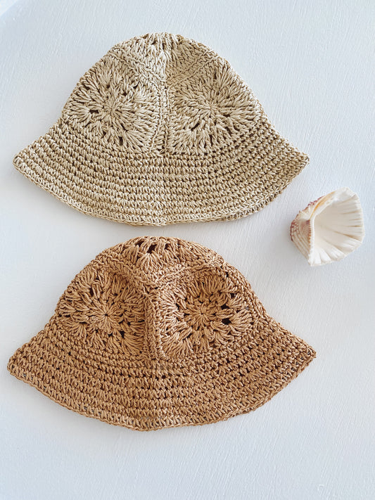 Vintage Straw Summer Girls Hat