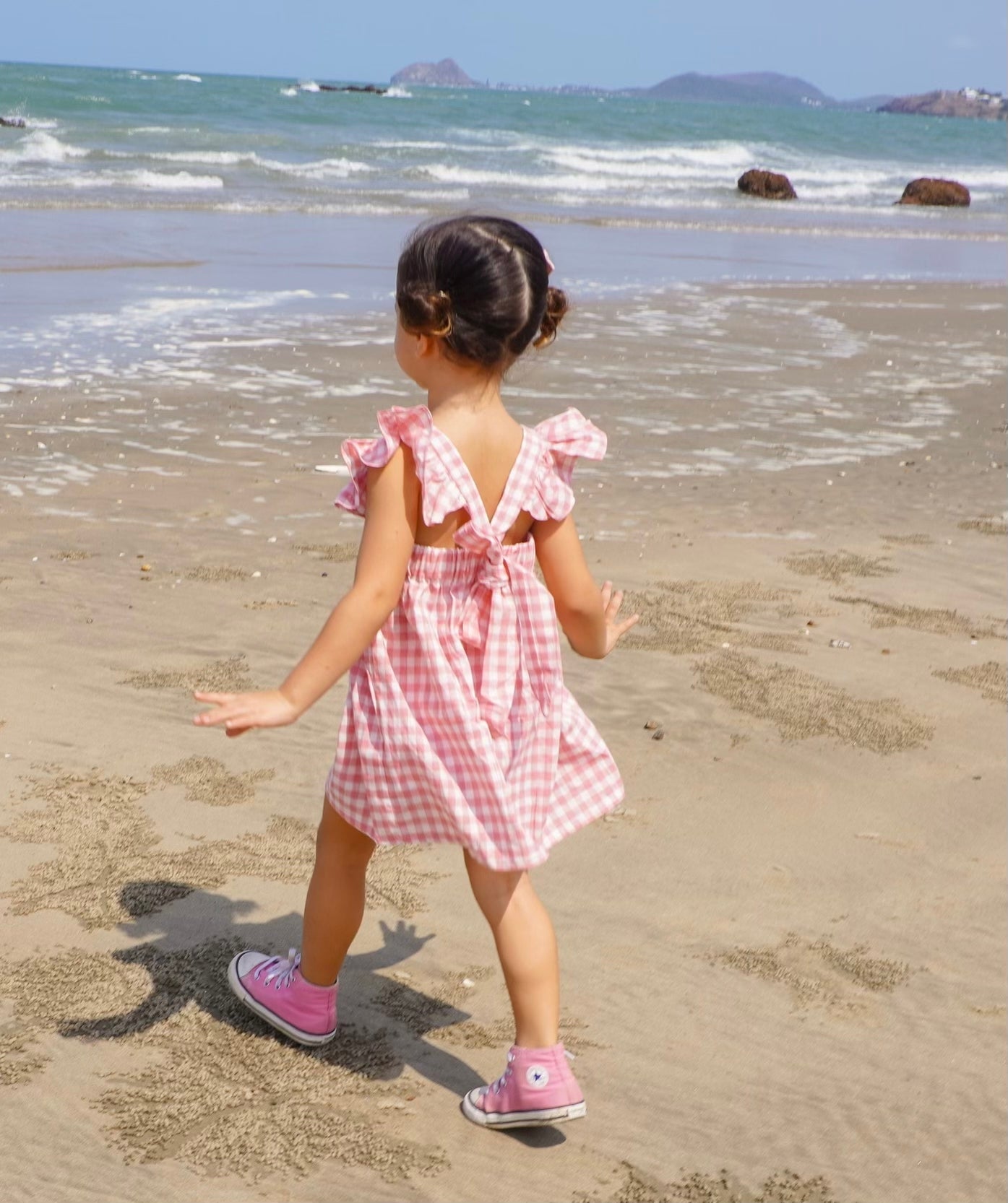 Pink Gingham Cotton Summer Dress