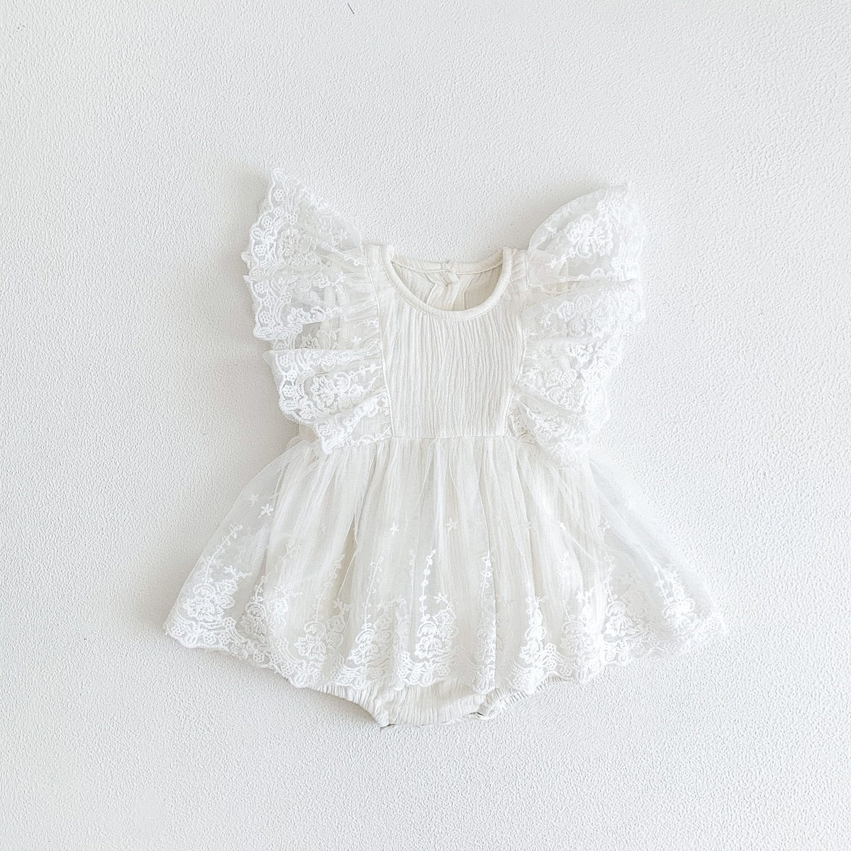 Baby Girl Cotton Lace Ruffle Dress Romper