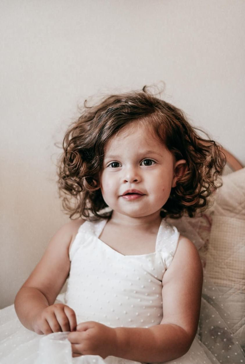 White Tulle Polka Dot Party Dress