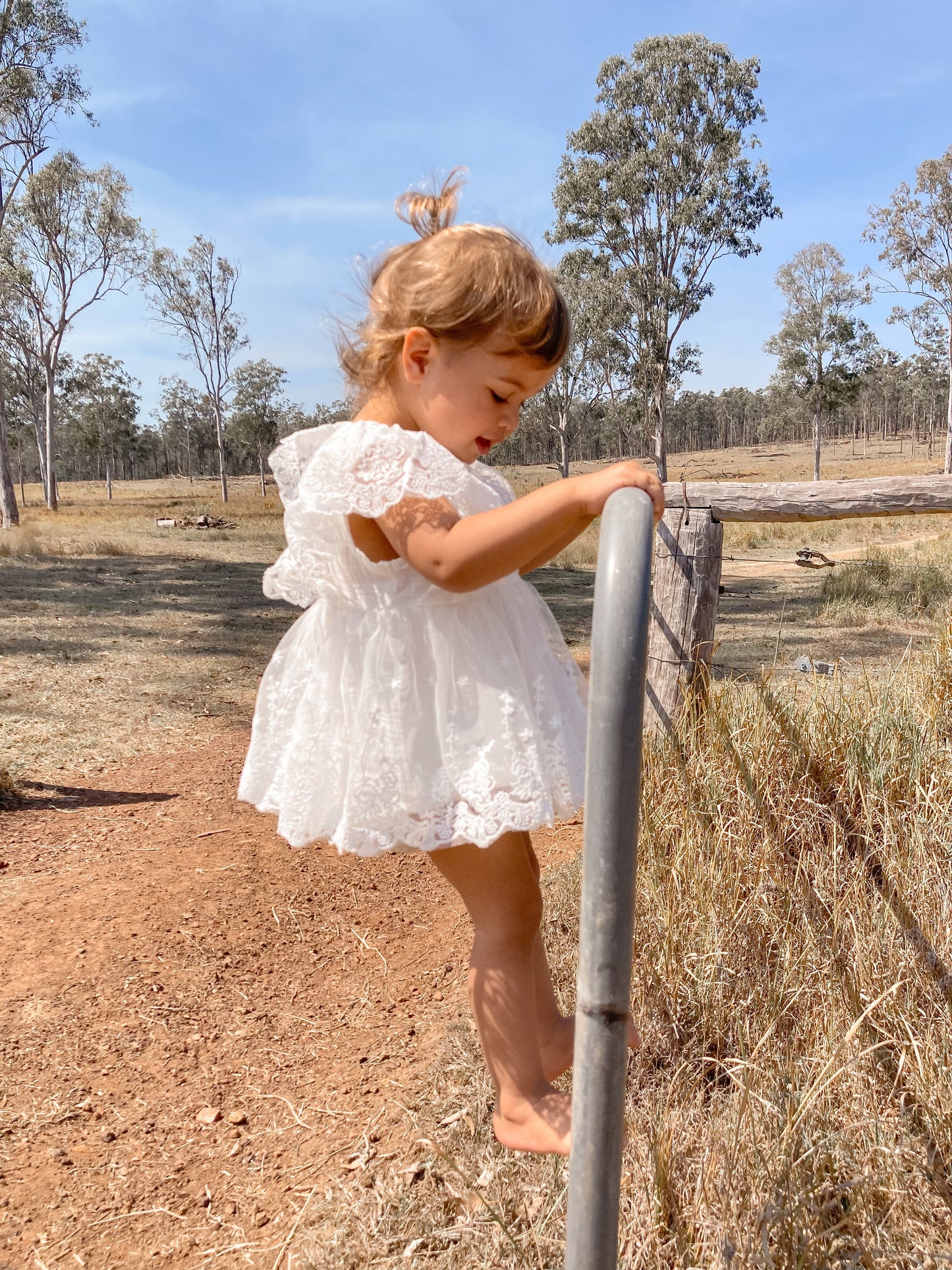 Baby Girl Cotton Lace Ruffle Dress Romper